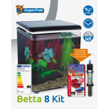 SuperFish Betta 8 aquarium black (A4051246) SuperFish - Aquariumcentrum Nederland